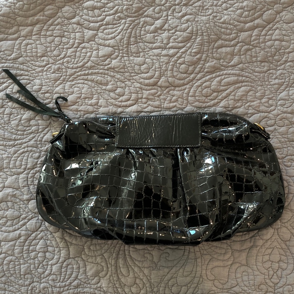 Bryna Nicole black patent leather clutch bag - Picture 2 of 5